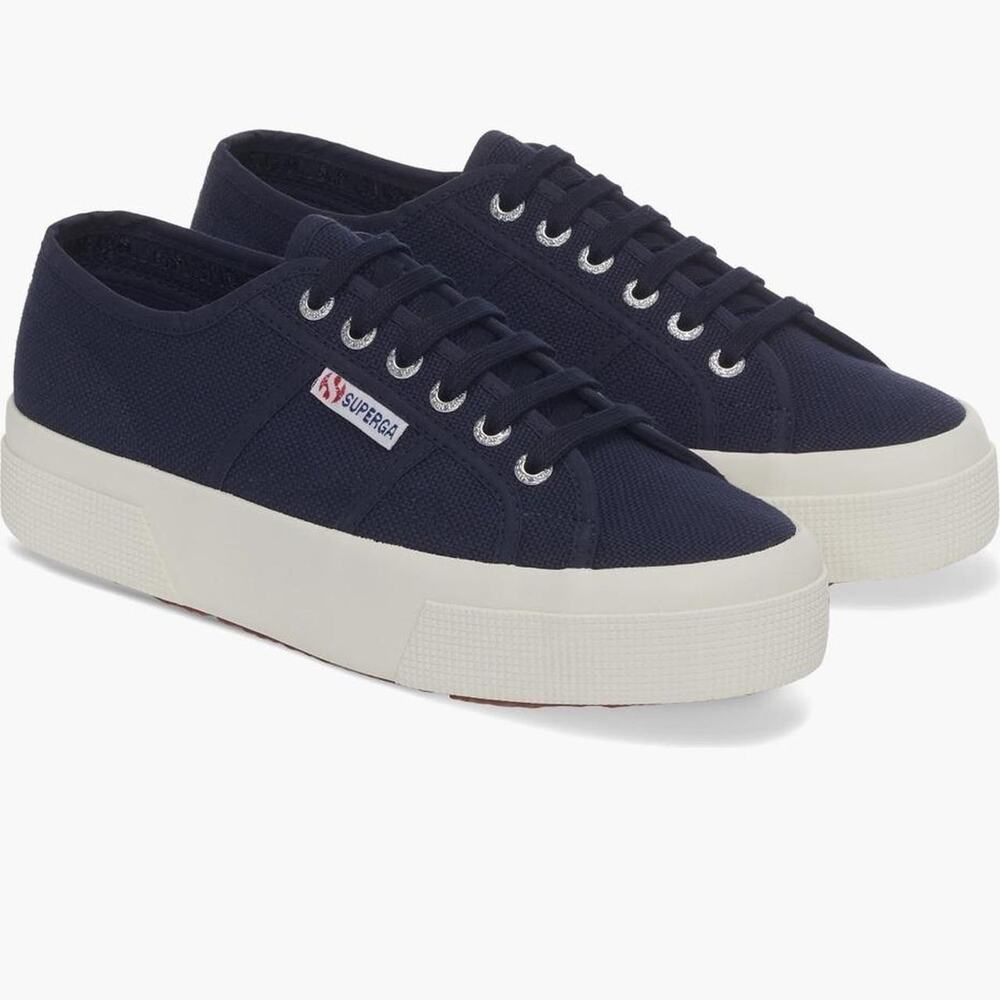 Navy blue Superga 2740 platform sneakers size 40 /‎ 9 women’s / 7.5 men’s